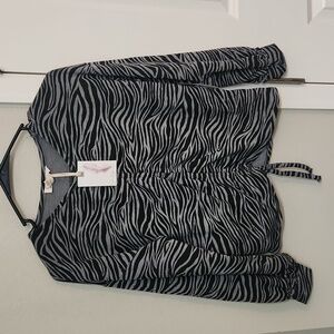 NWT Jessica Simpson girls size 12 Large zebra print tie top cute puffy sleeves